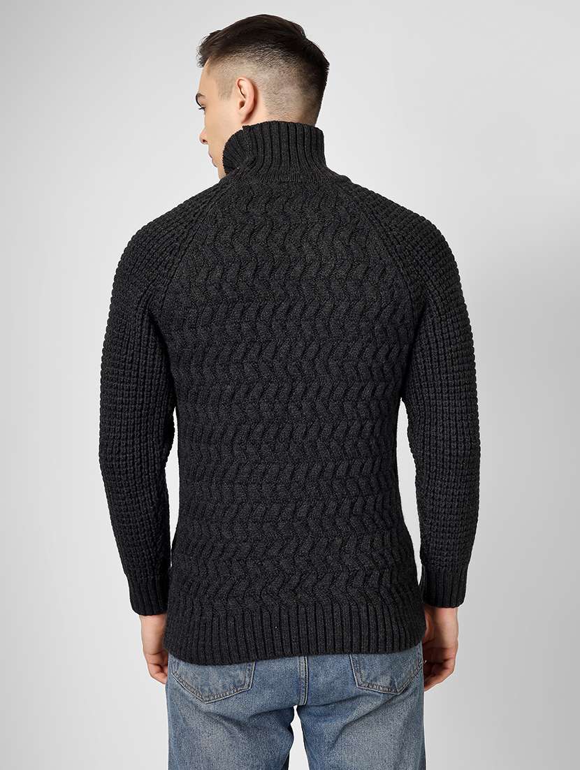 men long sleeves self design pullover - 21669656 - Standard Image - 3