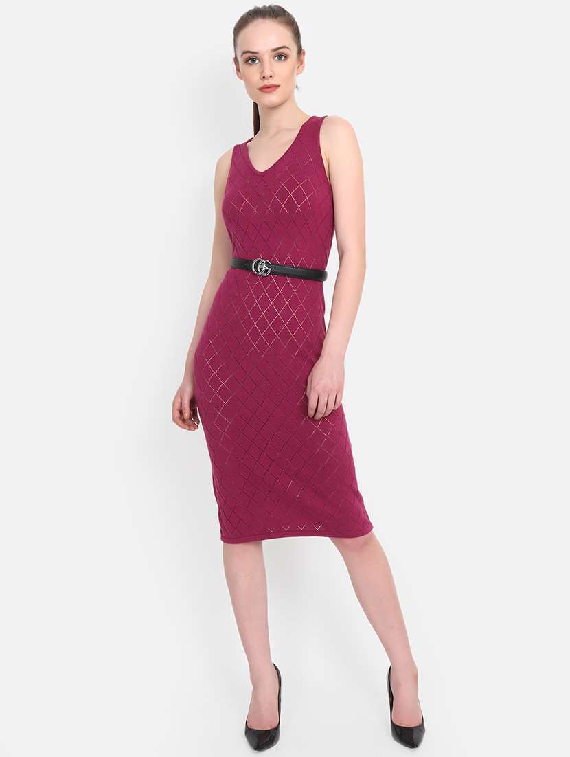 women sleeveless acrylic dress