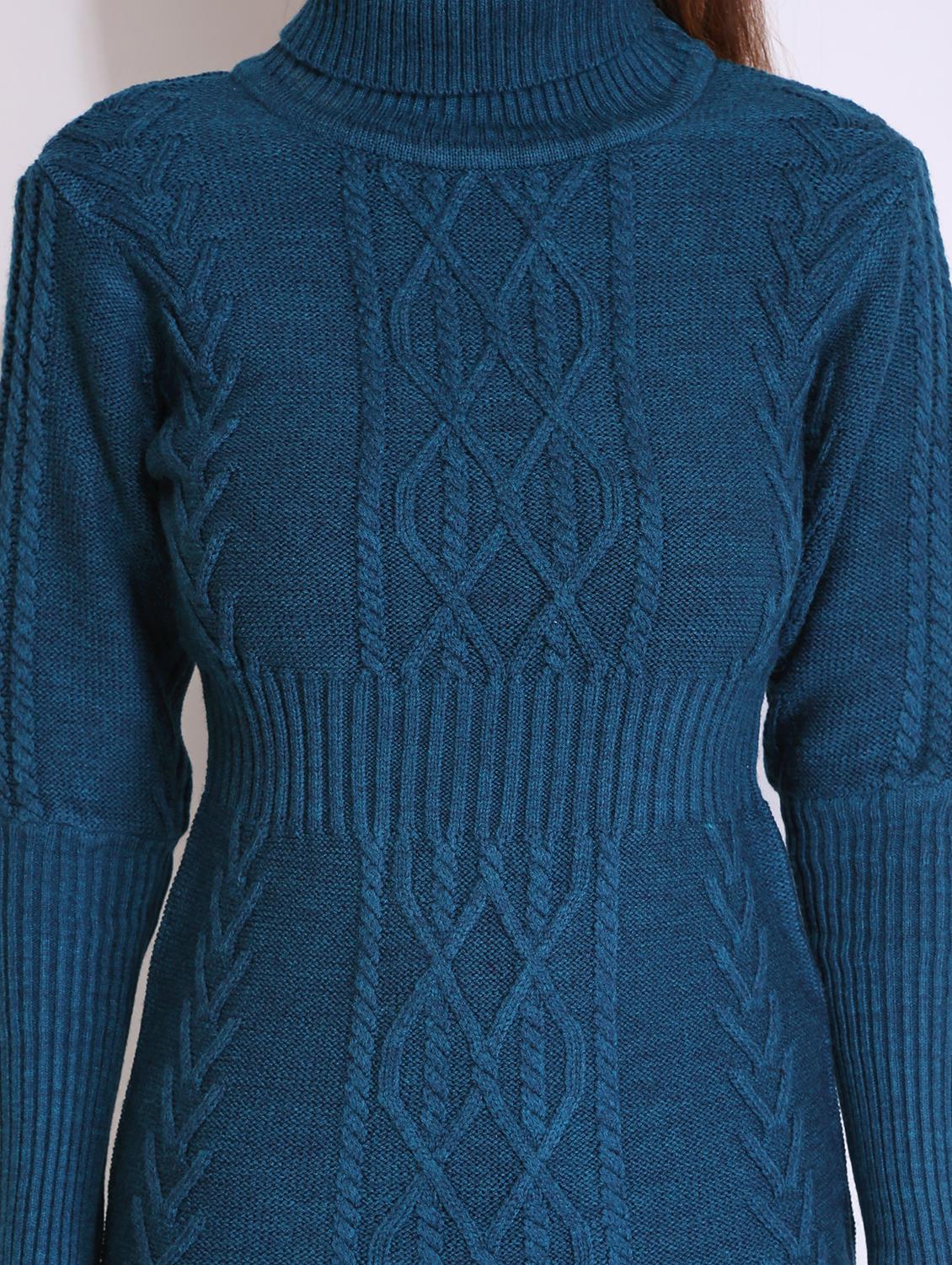 women solid acrylic long sleeve dress - 21669688 - Standard Image - 5