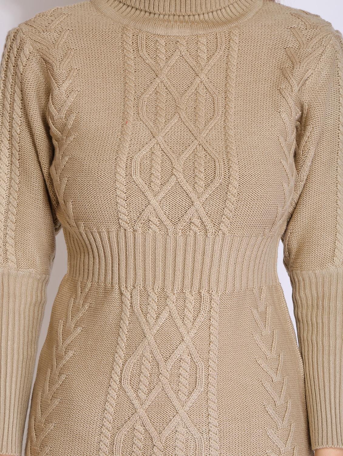 women solid acrylic long sleeve dress - 21669689 - Standard Image - 5