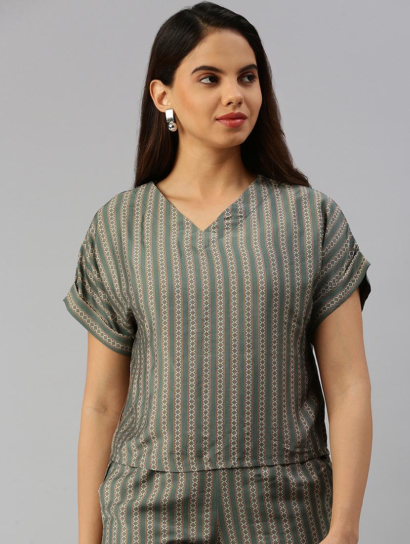 women printed short sleeves regular top - 21669831 - Zoom Image - 0