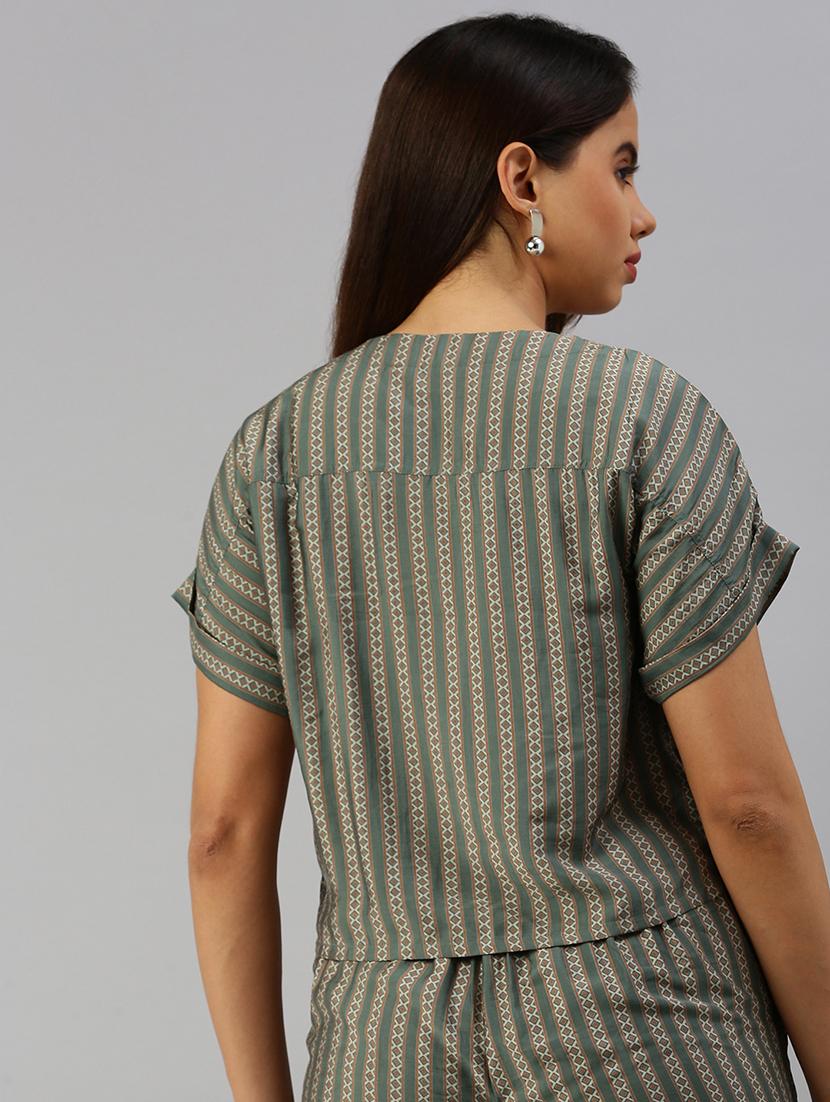 women printed short sleeves regular top - 21669831 - Standard Image - 3