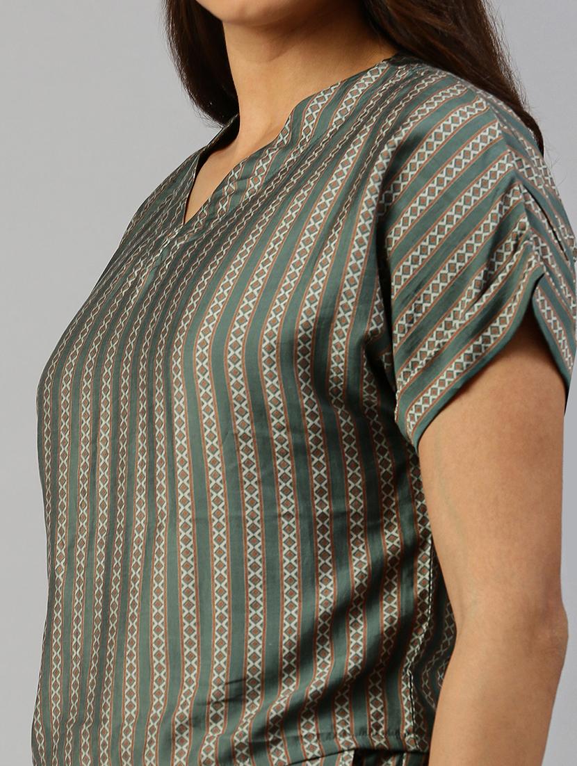 women printed short sleeves regular top - 21669831 - Standard Image - 5