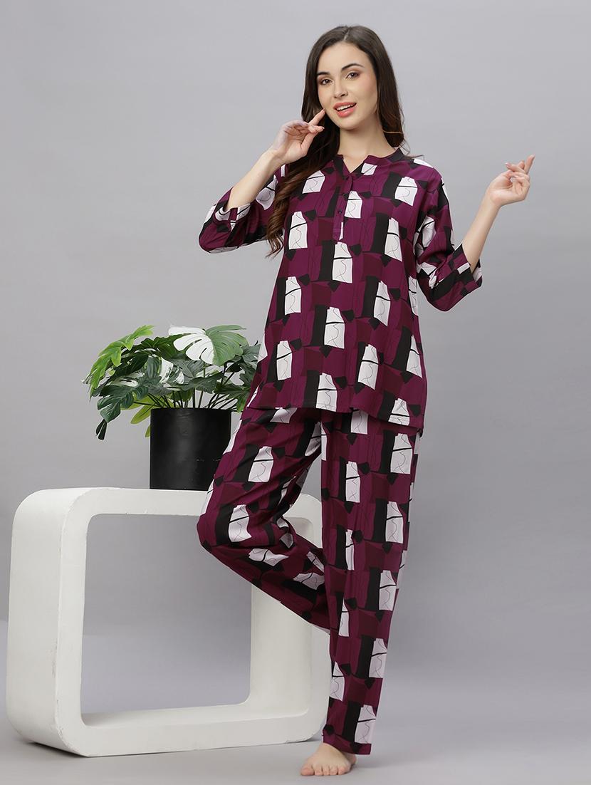 women printed nightwear pyjama set - 21669869 -  Zoom Image - 0