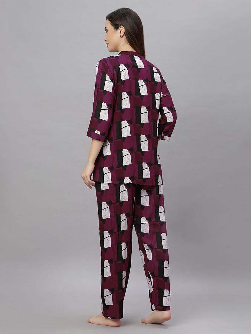 women printed nightwear pyjama set - 21669869 - Standard Image - 3