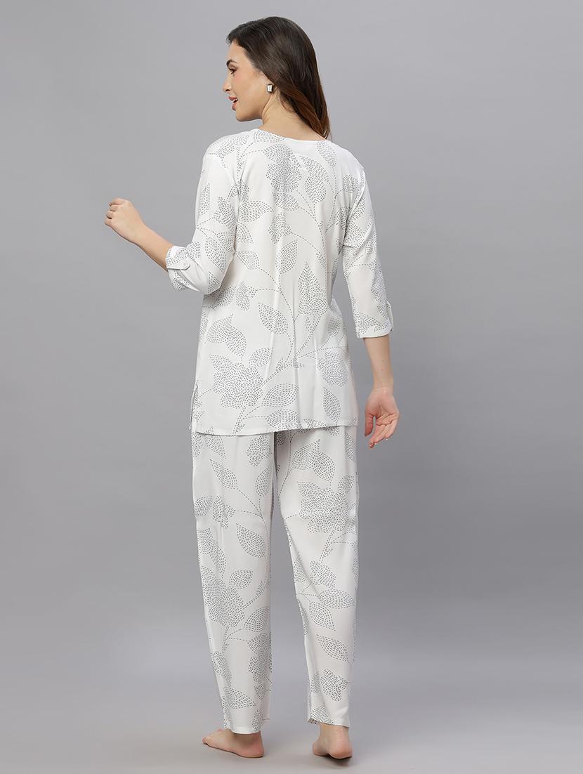 women printed nightwear pyjama set - 21669872 - Standard Image - 3