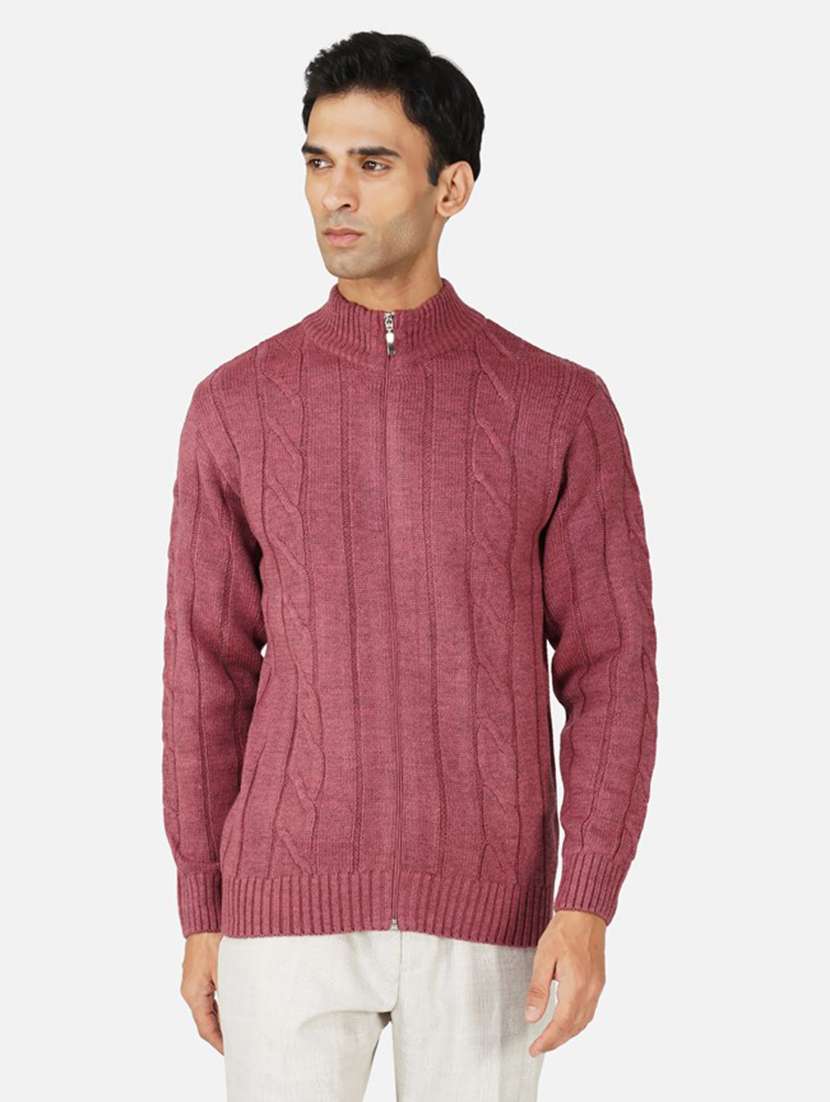 men long sleeves self design cardigan - 21669924 - Zoom Image - 0