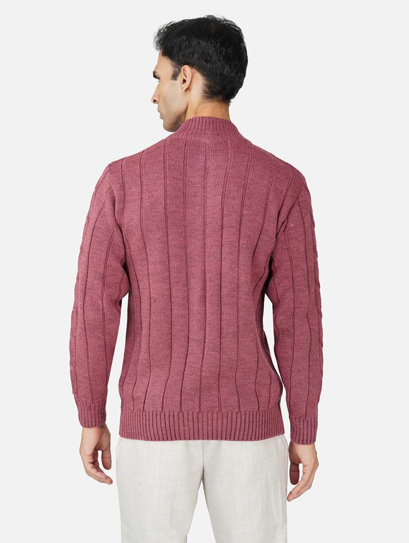 men long sleeves self design cardigan - 21669924 - Standard Image - 3