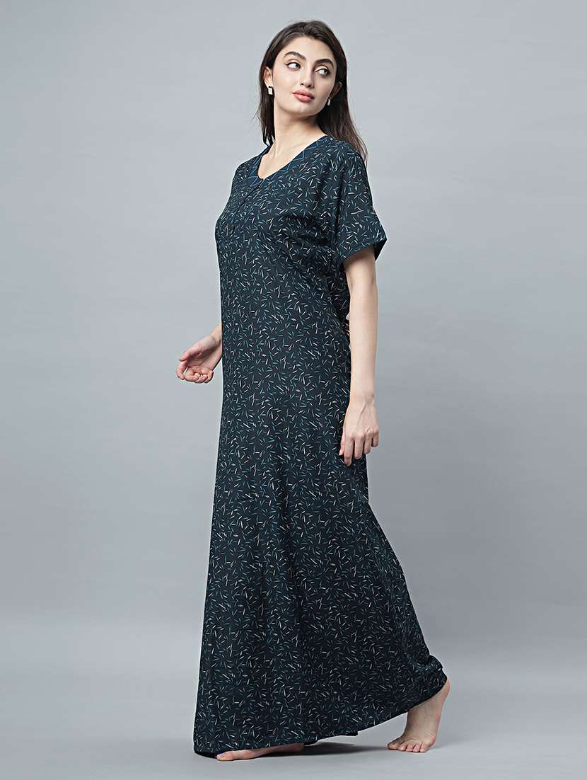 women printed short sleeves nighty - 21669933 -  Standard Image - 3