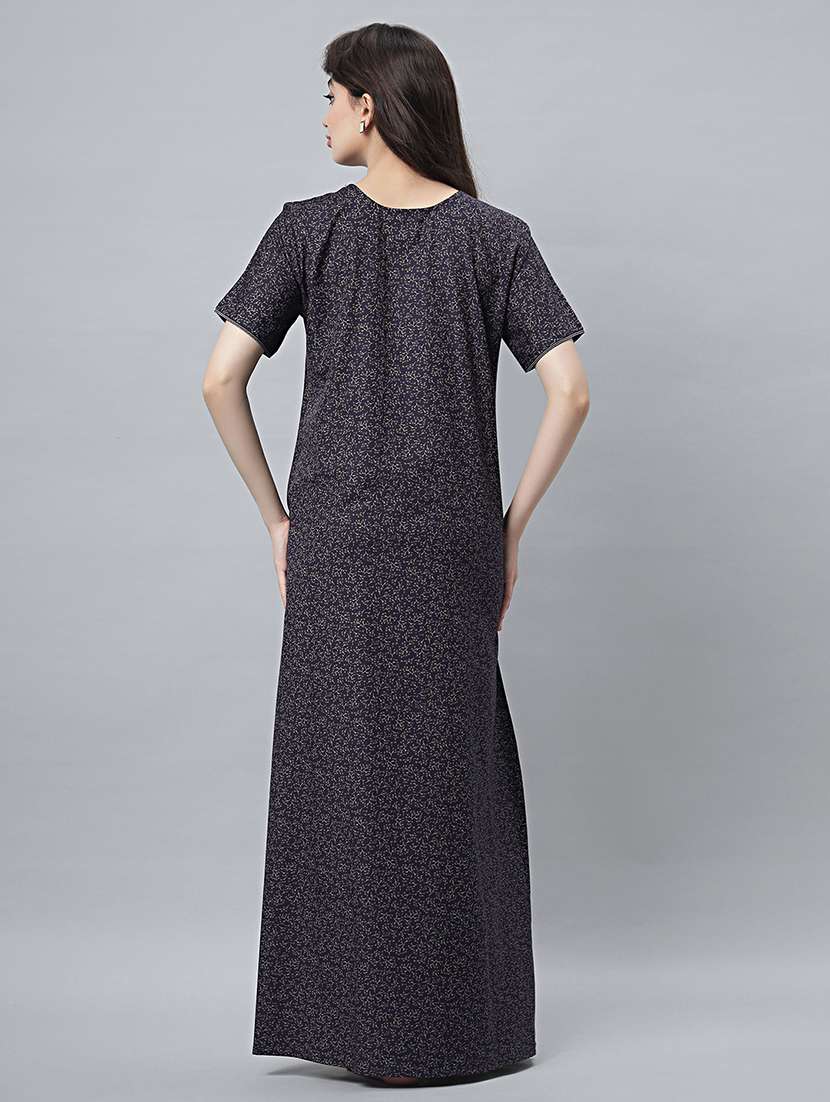women printed short sleeves nighty - 21669939 -  Standard Image - 3