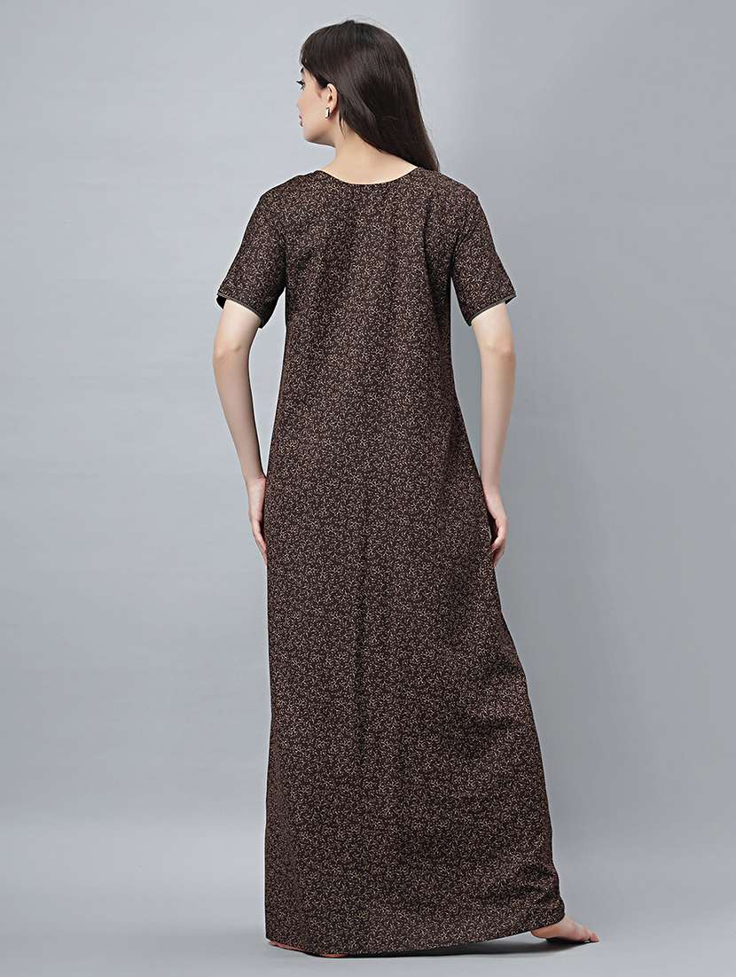 women printed short sleeves nighty - 21669940 -  Standard Image - 3