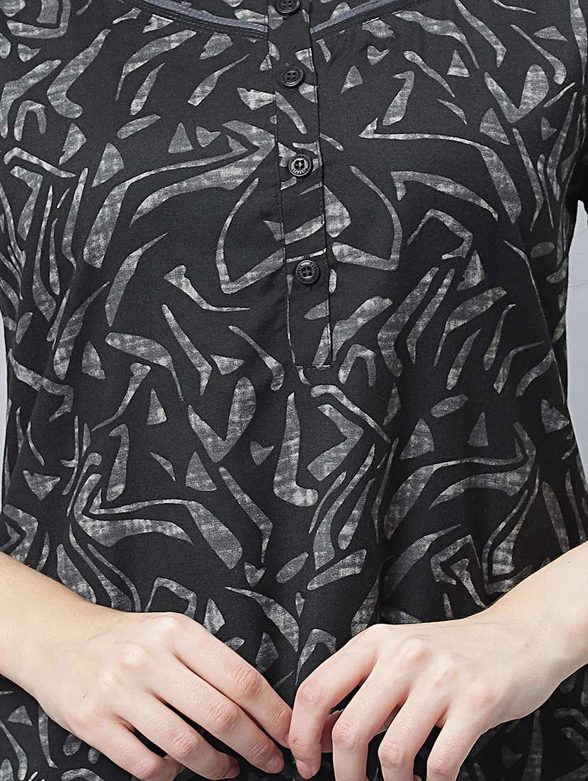 women printed short sleeves nighty - 21669942 -  Standard Image - 5