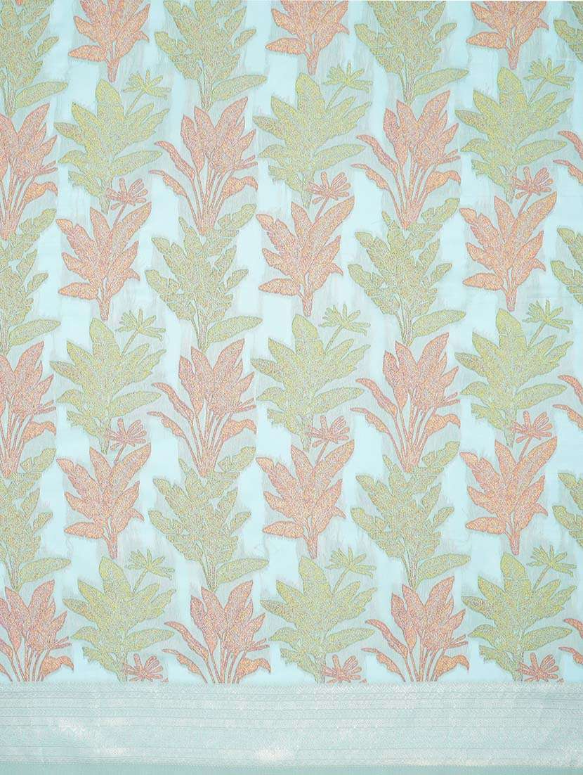 women printed zari bordered saree with blouse - 21669982 -  Standard Image - 5