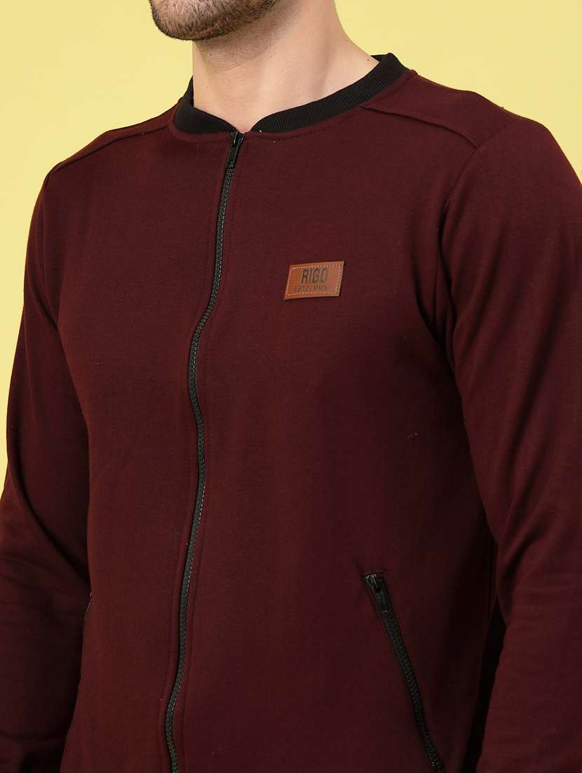 men long sleeves solid bomber jacket - 21670158 -  Standard Image - 5