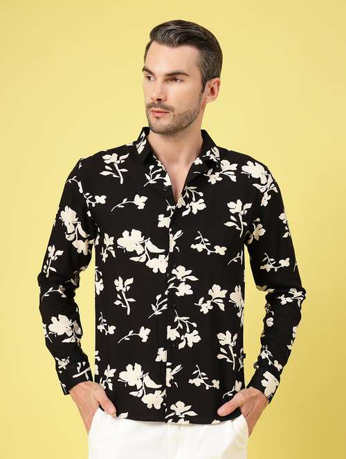 men long sleeves floral printed casual shirt - 21670176 - Standard Image - 0