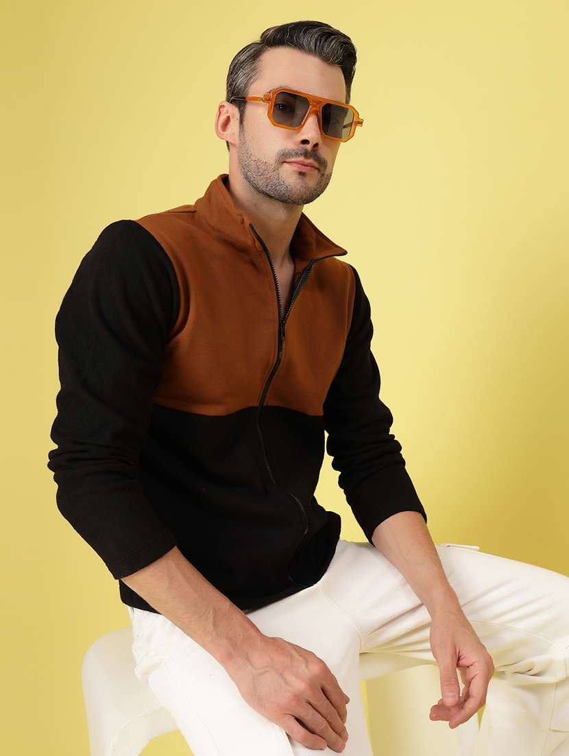 men long sleeve color block sweatshirt - 21670179 - Standard Image - 3
