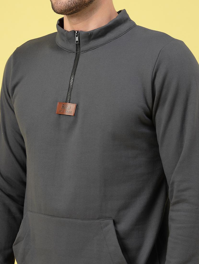 men long sleeve plain sweatshirt - 21670181 - Standard Image - 5