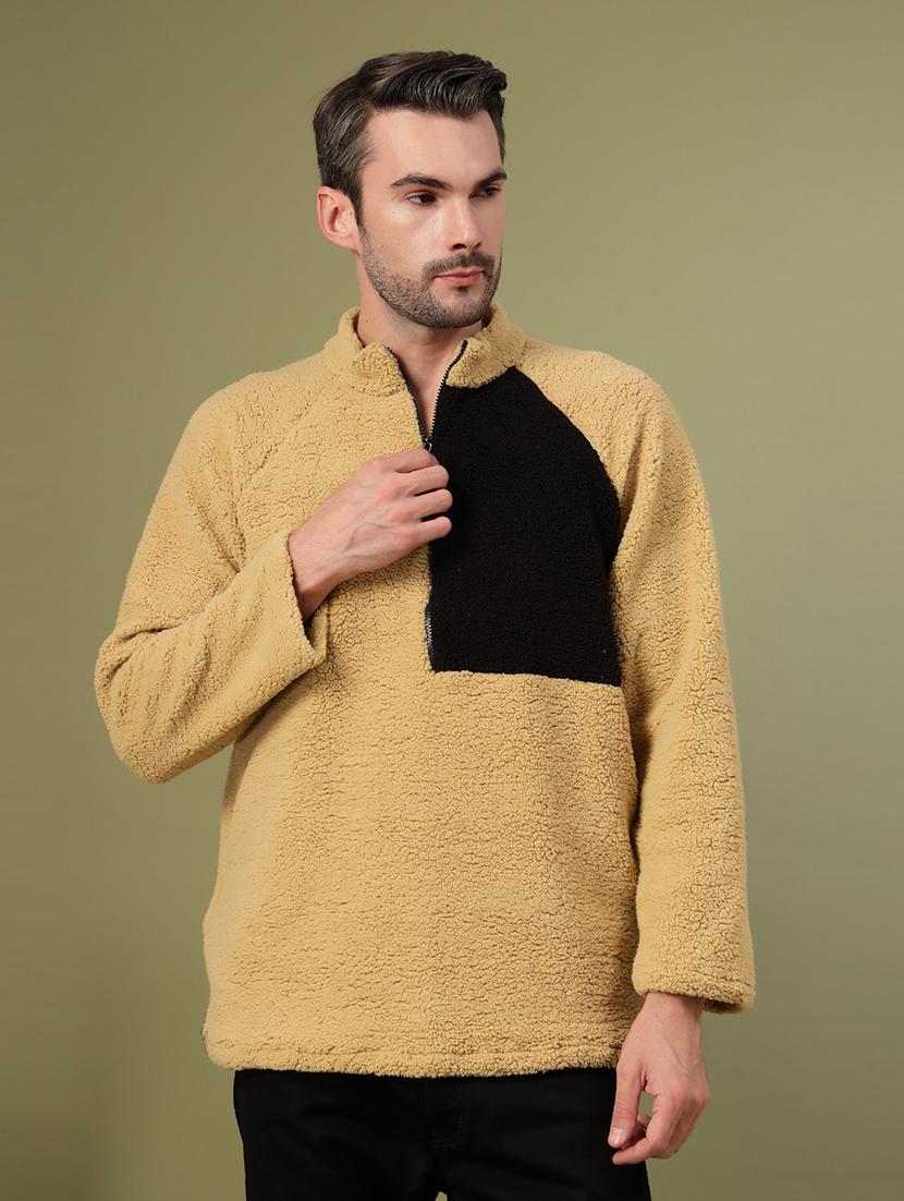 men long sleeve color block sweatshirt
