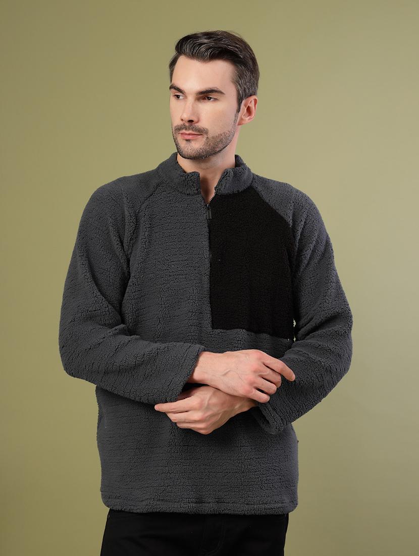 men long sleeve color block sweatshirt - 21670184 - Zoom Image - 0