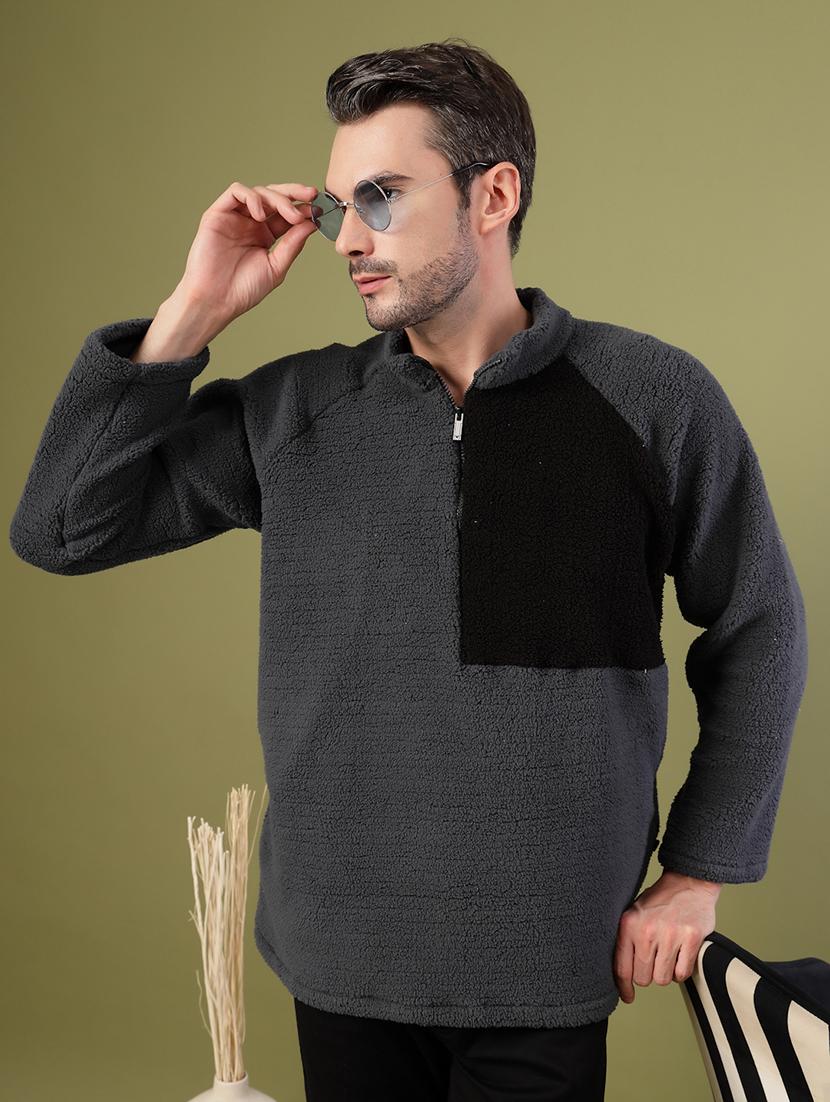 men long sleeve color block sweatshirt - 21670184 - Standard Image - 3