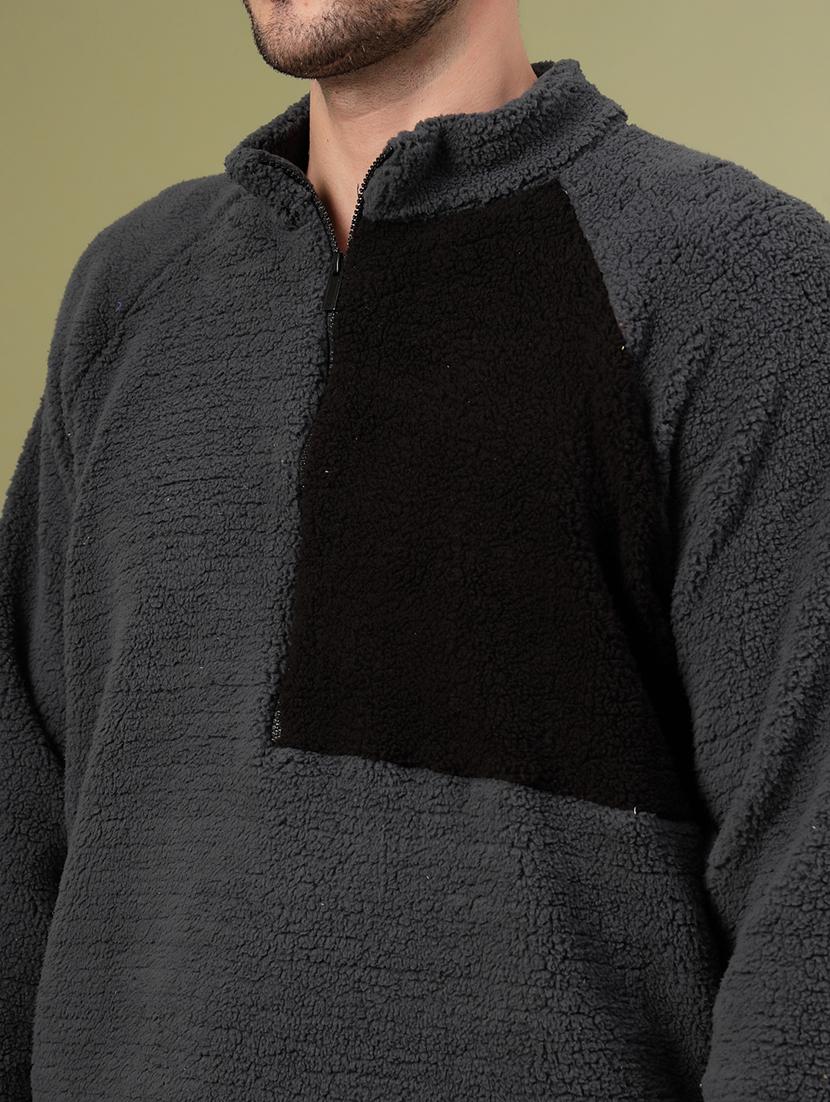 men long sleeve color block sweatshirt - 21670184 - Standard Image - 5