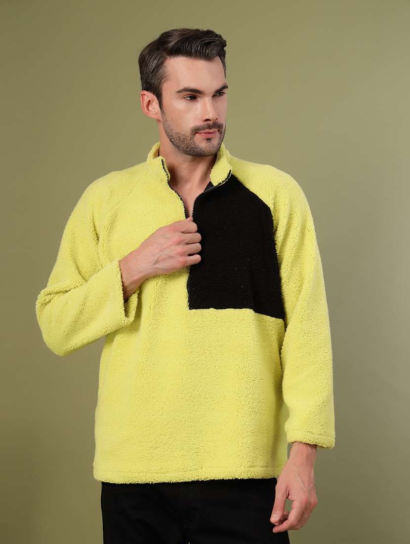 men long sleeve color block sweatshirt