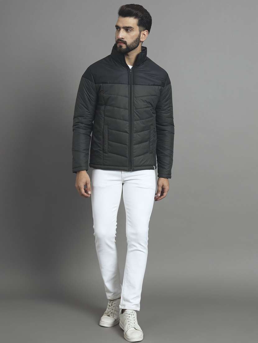 men long sleeve color block quilted jacket - 21670256 -  Standard Image - 3