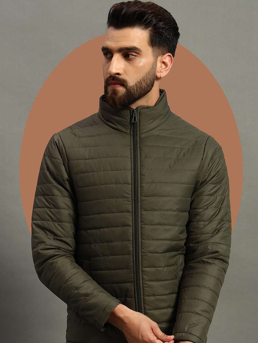 men long sleeves solid quilted jacket - 21670265 -  Standard Image - 3