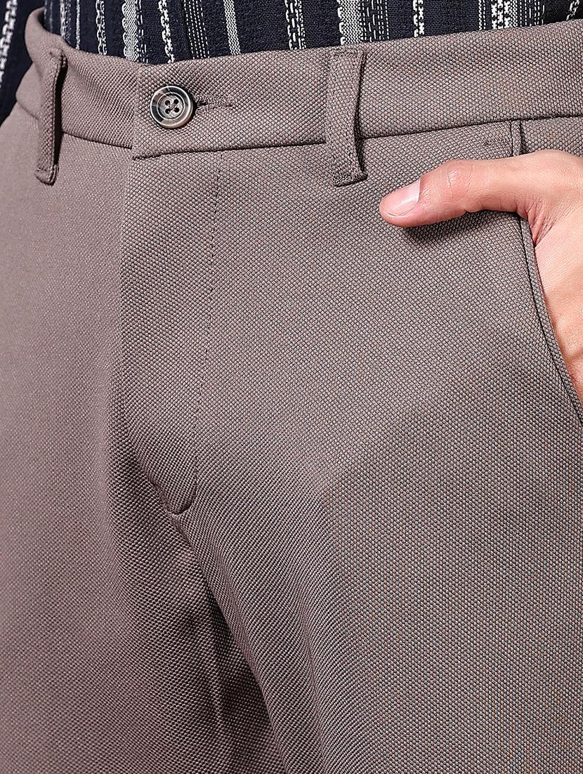 men solid flat front casual trouser - 21670312 - Standard Image - 5