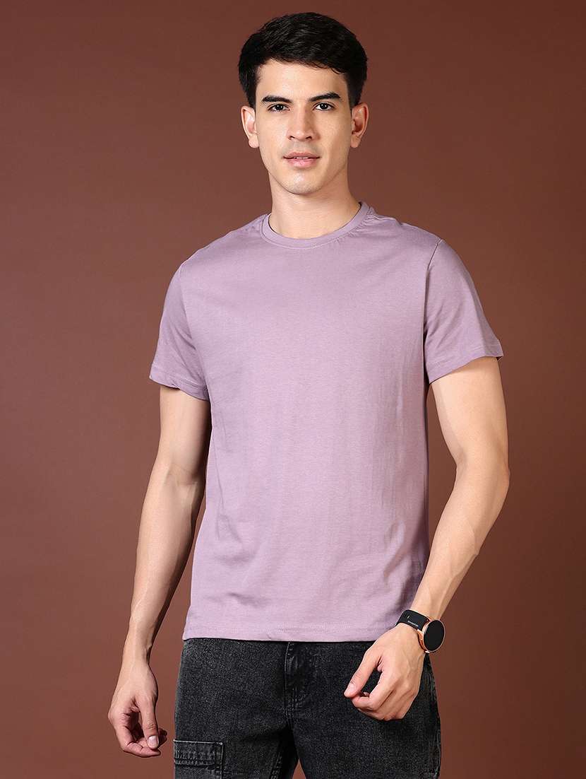 men solid short sleeve t-shirt
