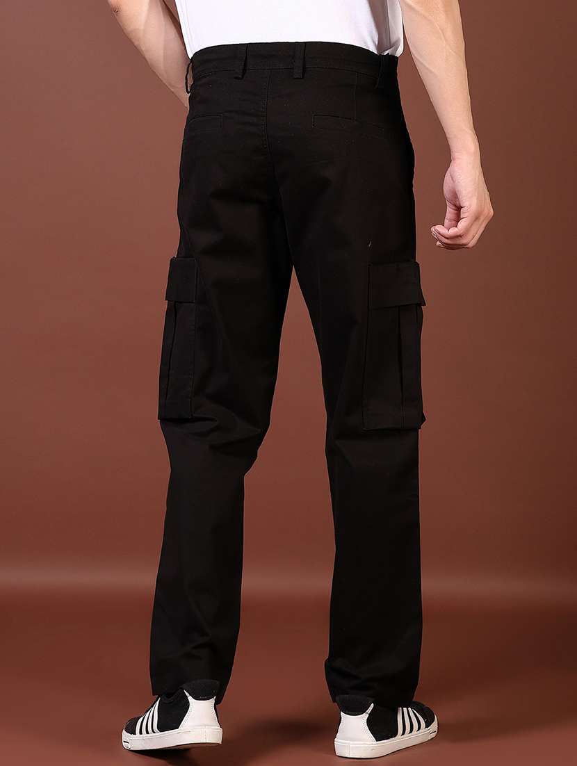 men solid mid rise regular fit cargo - 21670327 -  Standard Image - 3