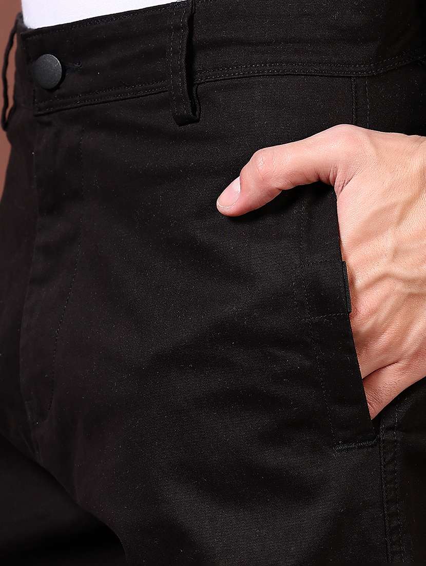 men solid mid rise regular fit cargo - 21670327 -  Standard Image - 5