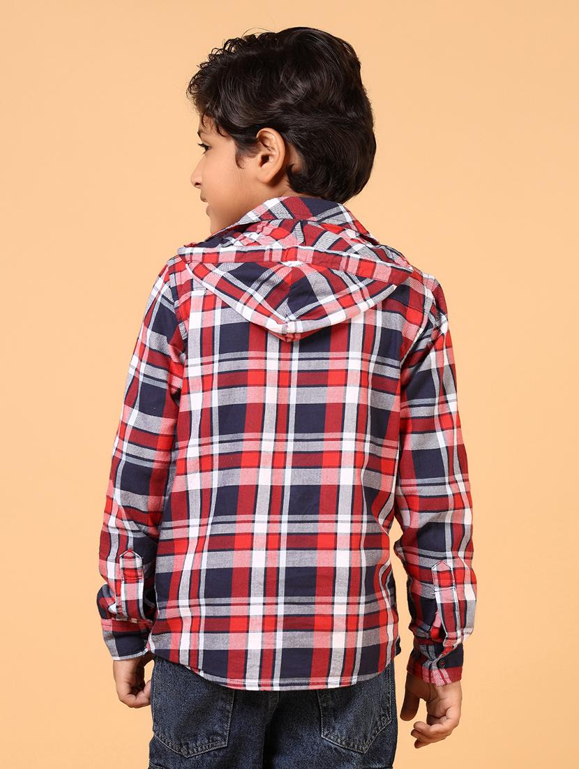 boys checkered collared casual shirt - 21670350 - Standard Image - 3