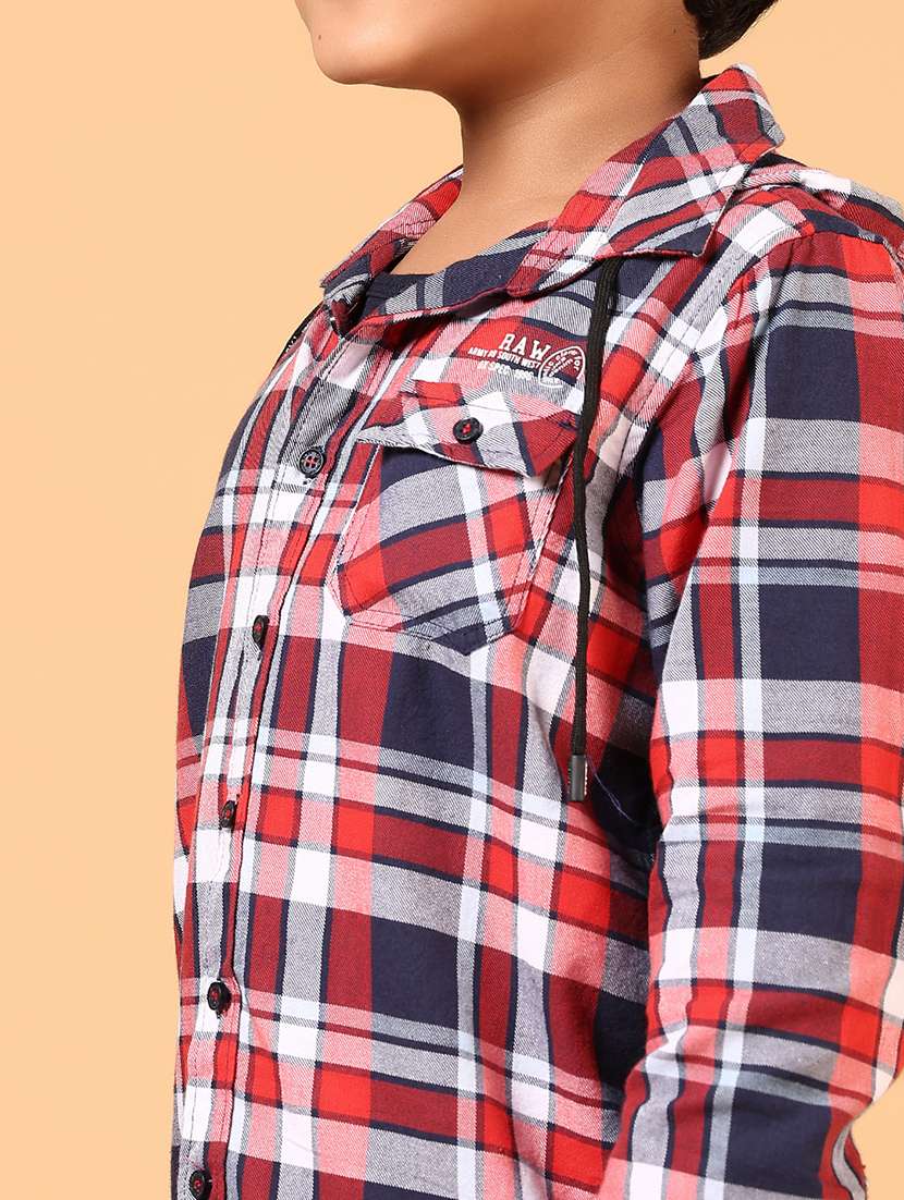 boys checkered collared casual shirt - 21670350 - Standard Image - 5