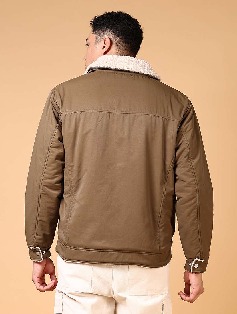 men long sleeves solid casual jacket - 21670351 -  Standard Image - 3