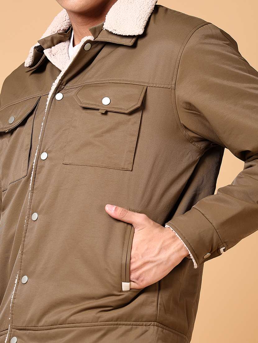 men long sleeves solid casual jacket - 21670351 -  Standard Image - 5