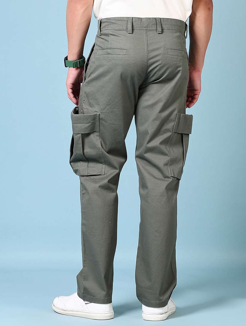 men solid mid rise regular fit cargo - 21670761 -  Standard Image - 3