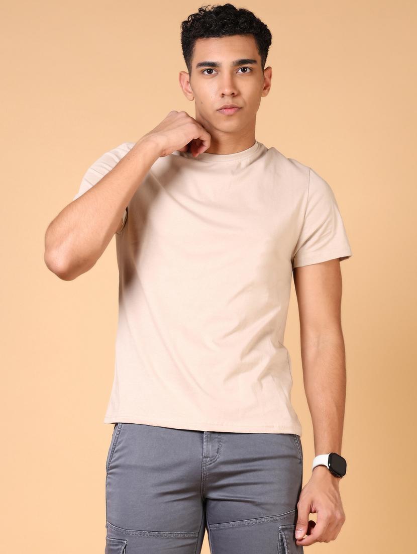 men solid short sleeve t-shirt