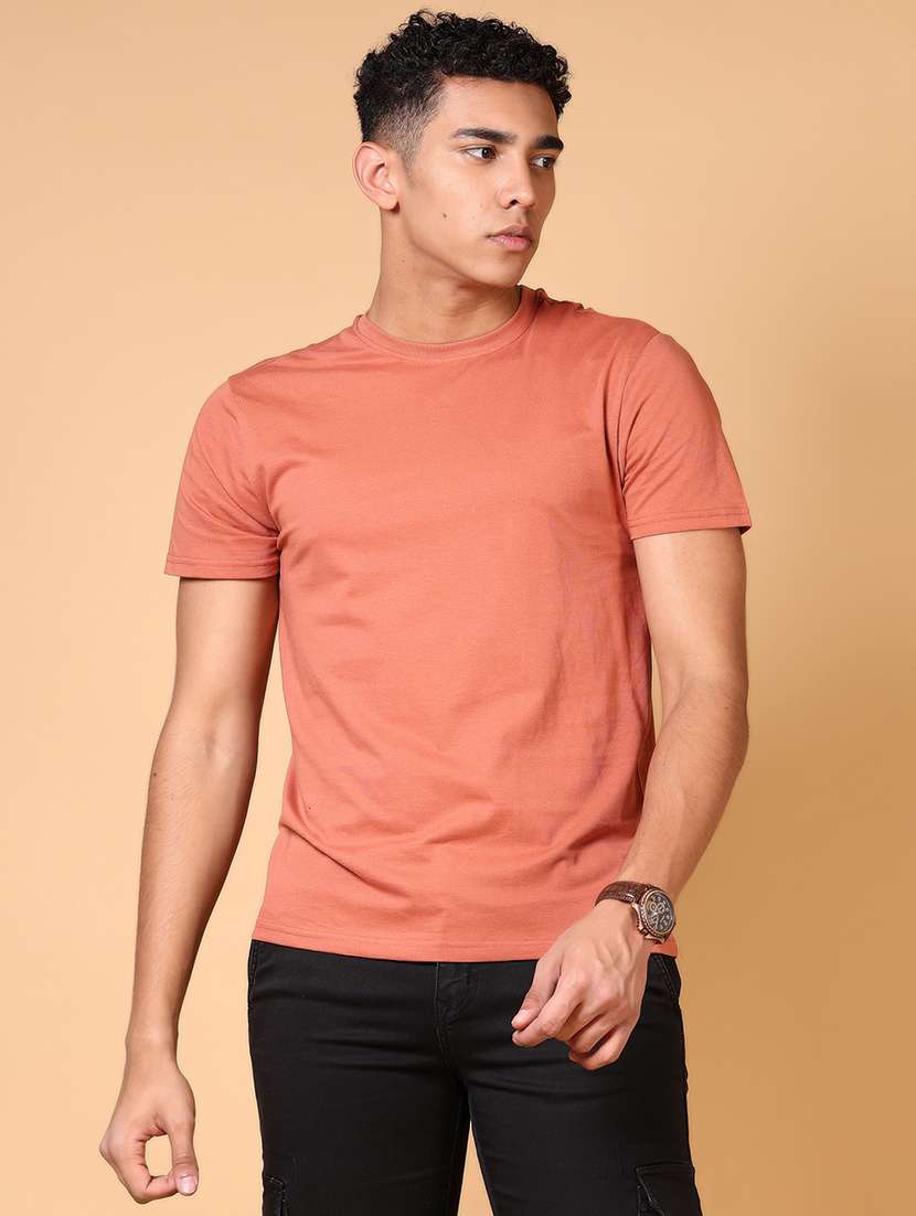 men solid short sleeve t-shirt