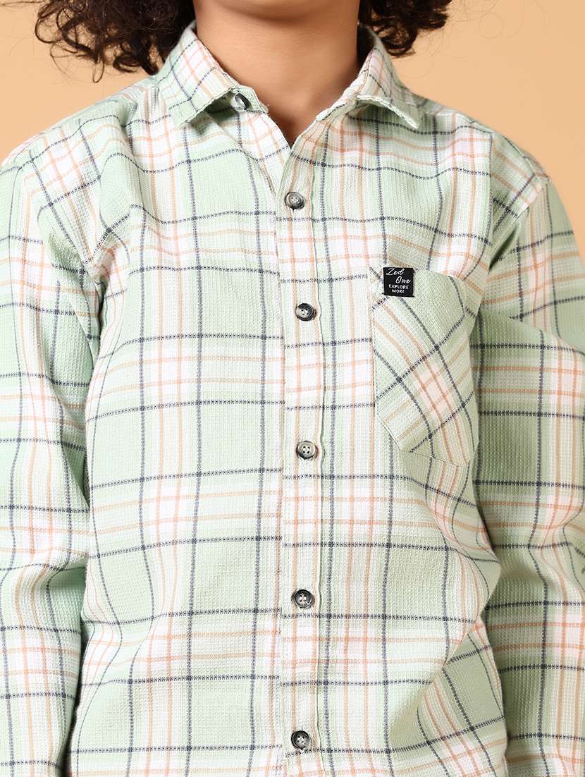 boys long sleeves checkered shirt - 21670785 -  Standard Image - 5