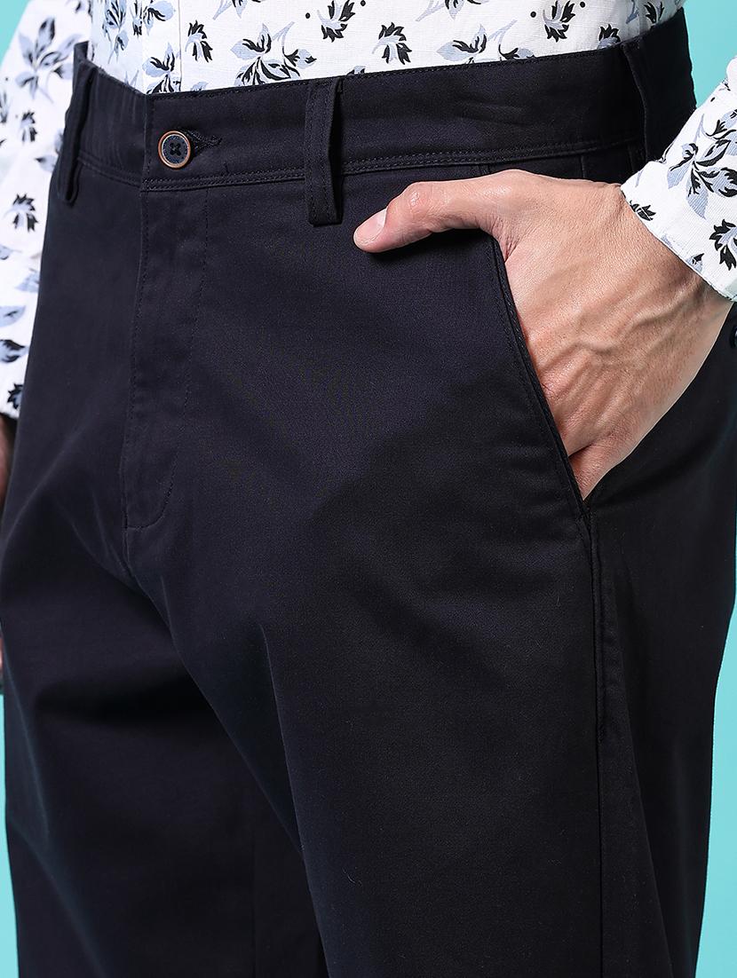 men solid mid rise flat front chinos - 21670789 - Standard Image - 5