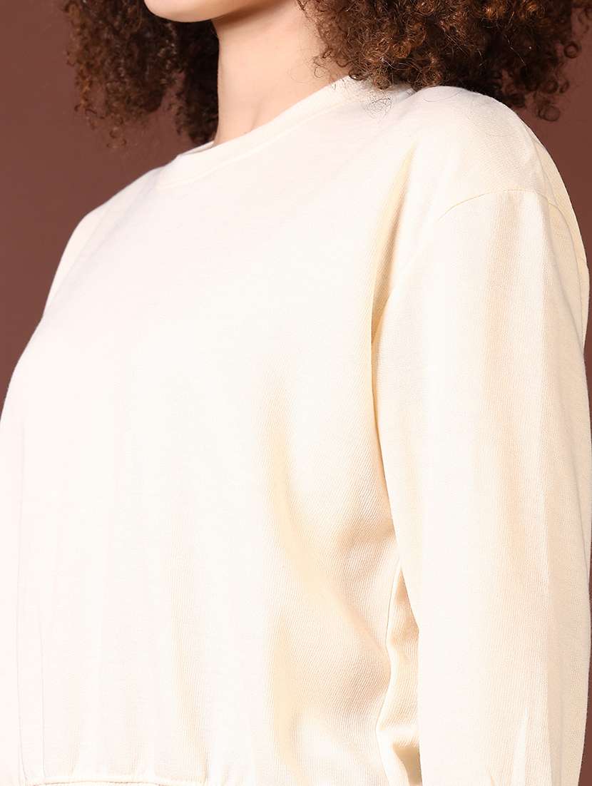 women solid long sleeves sweatshirt - 21670811 -  Standard Image - 5