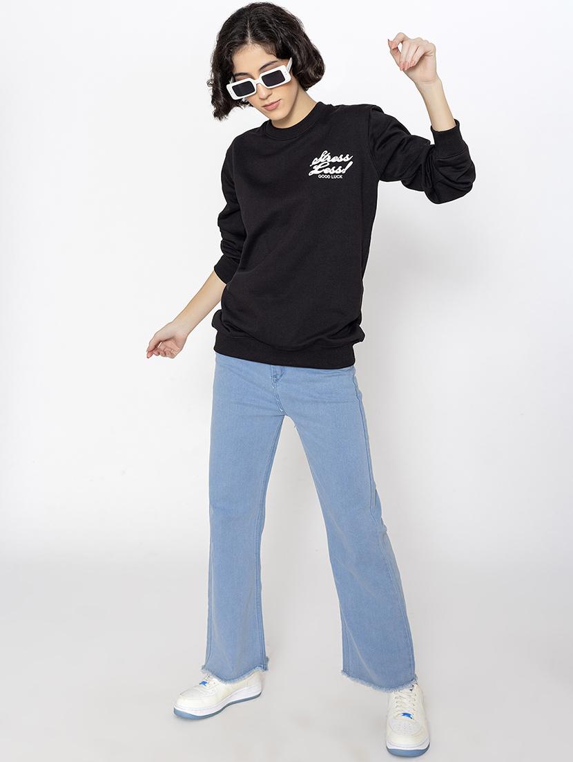 women placement print long sleeves sweatshirt - 21670913 - Standard Image - 3