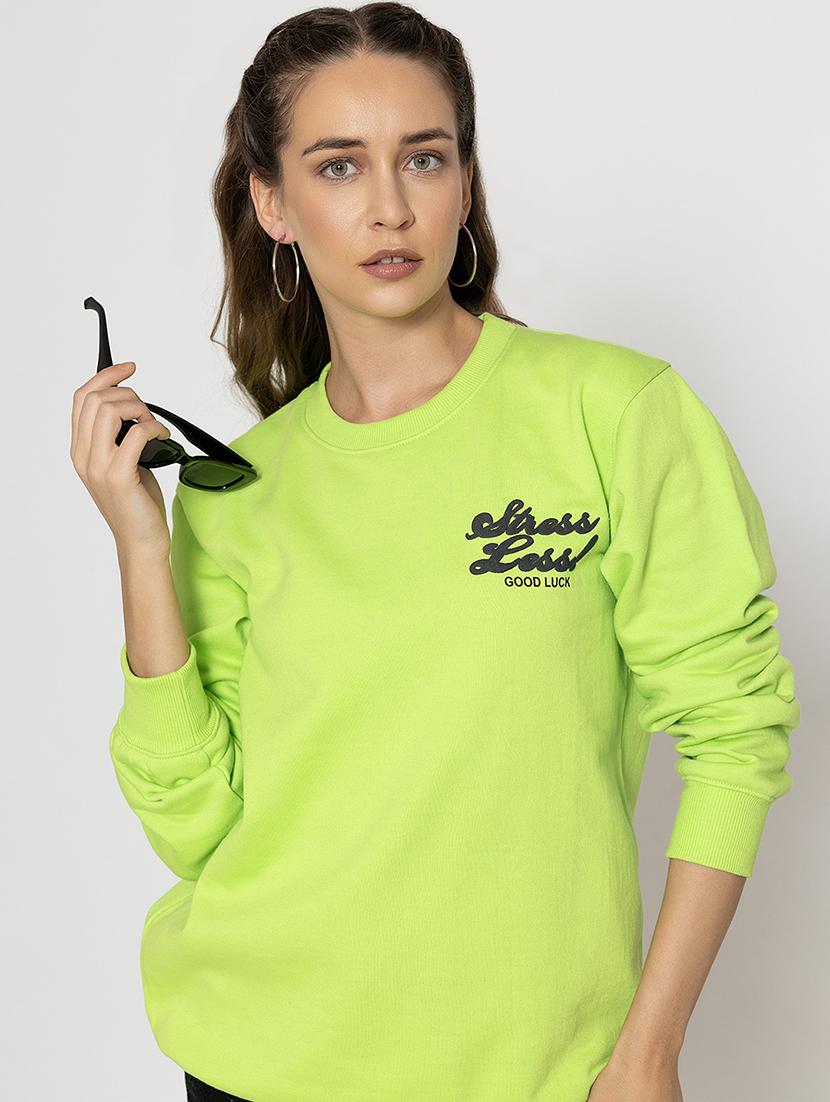 women placement print long sleeve sweatshirt