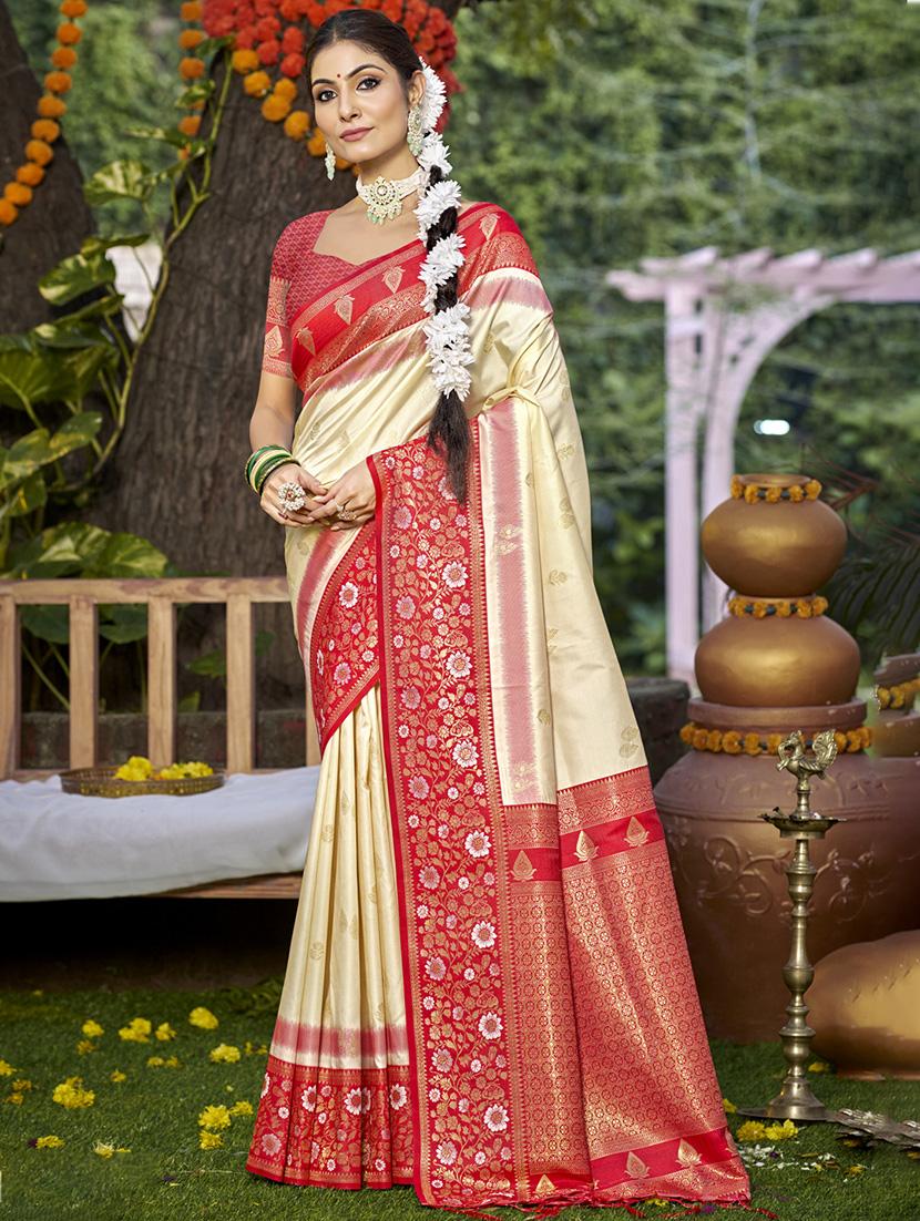 women self design banarasi saree with blouse - 21671045 - Zoom Image - 0