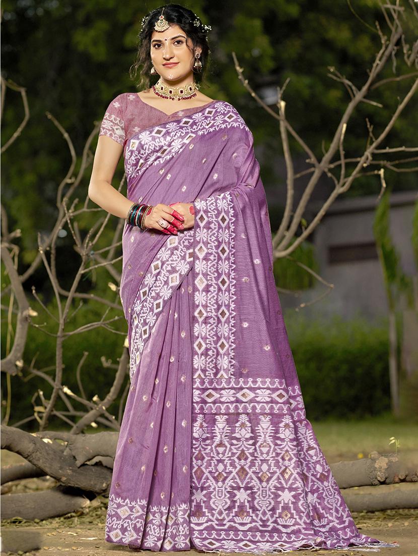 women self design tussar saree with blouse - 21671072 - Zoom Image - 0