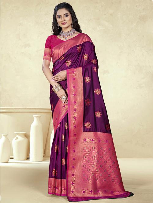 women self design bordered saree with blouse - 21671163 - Standard Image - 0