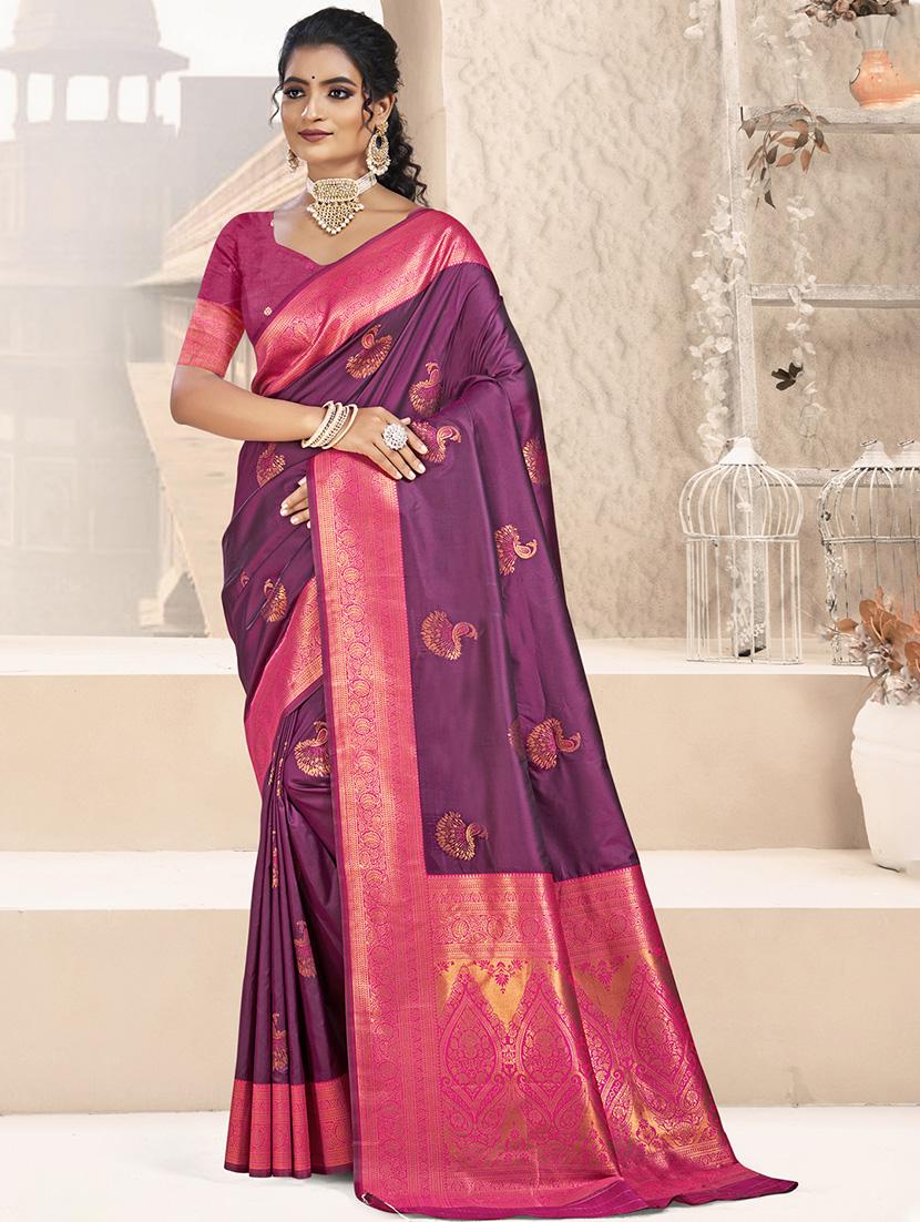 women self design bordered saree with blouse - 21671193 - Zoom Image - 0