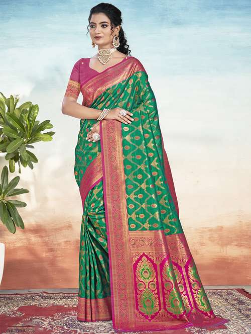 women self design banarasi saree with blouse - 21671207 -  Standard Image - 0