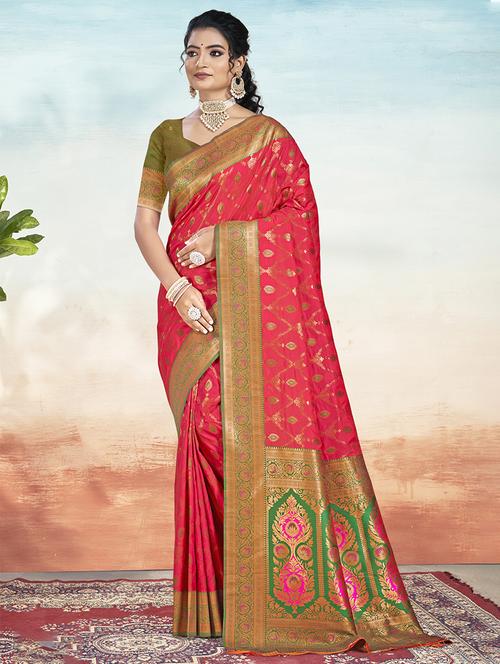 women self design banarasi saree with blouse - 21671208 -  Standard Image - 0